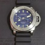 Panerai Luminor Submersible SS Stainless Steel Case Blue Dial Watch 47mm